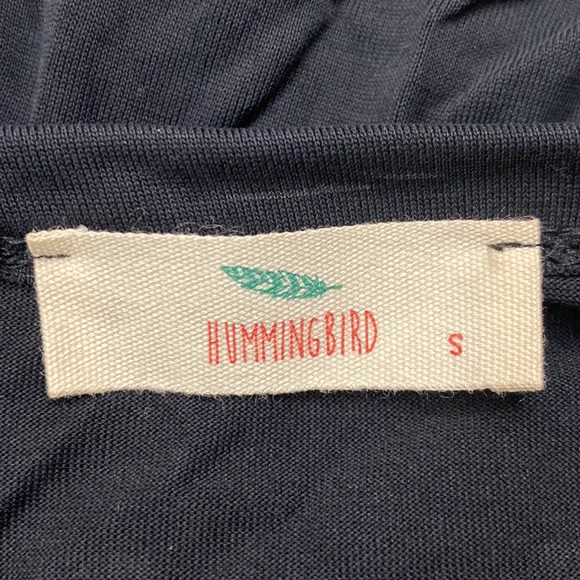 Hummingbird Front-Twist Long Sleeve Top Solid Black - Picture 3 of 4